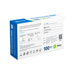 Găng tay cao su y tế màu trắng không bột phủ Nitrile size S (hộp 100 cái)