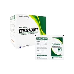 Gel uống Gebhart điều trị triệu chứng cơn đau dạ dày, trướng bụng (hộp 30 gói x 10g)