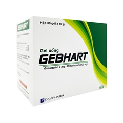 Gel uống Gebhart điều trị triệu chứng cơn đau dạ dày, trướng bụng (hộp 30 gói x 10g)