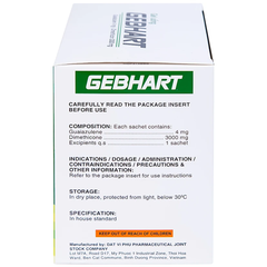 Gel uống Gebhart điều trị triệu chứng cơn đau dạ dày, trướng bụng (hộp 30 gói x 10g)