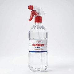 Cồn 90 độ Vĩnh Phúc diệt vi khuẩn, sát trùng dụng cụ y tế có vòi xịt (chai 1000ml)
