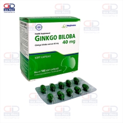 Ginkgo biloba 40mg Imexpharm tăng tuần hoàn máu não (hộp 100 viên)