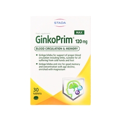 Thực phẩm bảo vệ sức khỏe Ginkoprim 120Mg Max Stada (hộp 3 vỉ x 10 viên)