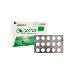 Thuốc Glucofast 500mg điều trị đái tháo đường tuýp 2 (hộp 4 vỉ x 15 viên)