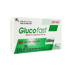 Thuốc Glucofast 500mg điều trị đái tháo đường tuýp 2 (hộp 4 vỉ x 15 viên)