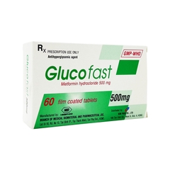 Thuốc Glucofast 500mg điều trị đái tháo đường tuýp 2 (hộp 4 vỉ x 15 viên)