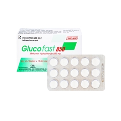 Thuốc Glucofast 850 điều trị đái tháo đường tuýp 2 (hộp 4 vỉ x 15 viên)