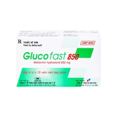 Thuốc Glucofast 850 điều trị đái tháo đường tuýp 2 (hộp 4 vỉ x 15 viên)