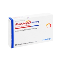 Thuốc Glucophage 1000mg điều trị đái tháo đường tuýp 2 (hộp 2 vỉ x 15 viên)