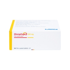Thuốc Glucophage 500mg điều trị đái tháo đường tuýp 2 (hộp 5 vỉ x 10 viên)