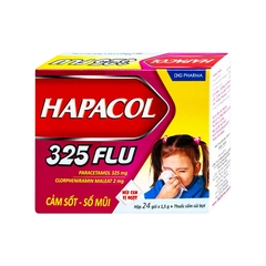 Cốm Hapacol 325 Flu điều trị cảm sốt, sổ mũi (hộp 24 gói x 1.5g)