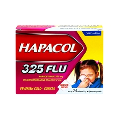 Cốm Hapacol 325 Flu điều trị cảm sốt, sổ mũi (hộp 24 gói x 1.5g)