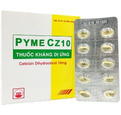 Thuốc Pyme Cz10 điều trị viêm mũi dị ứng, mày đay (hộp 10 vỉ x 10 viên)
