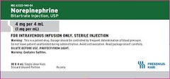 Dung dịch tiêm Norepinephrin Kabi 1mg/ml kiểm soát huyết áp trong trường hợp tụt huyết áp cấp (hộp 10 ống x 1ml)