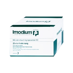Thuốc Imodium 2mg điều trị tiêu chảy cấp tính (hộp 25 vỉ x 4 viên)