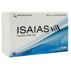 Viên nén Isaias 600mg điều trị suy tĩnh mạch, trĩ cấp tính (hộp 6 vỉ x 10 viên)