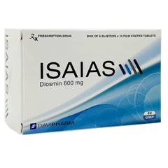 Viên nén Isaias 600mg điều trị suy tĩnh mạch, trĩ cấp tính (hộp 6 vỉ x 10 viên)
