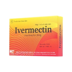 Thuốc Ivermectin 3 Dược 3/2 điều trị nhiễm giun (hộp 1 vỉ x 4 viên)