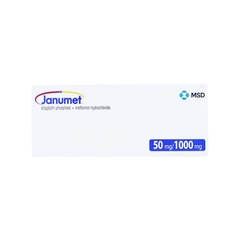 Thuốc Janumet 50mg/1000mg điều trị đái tháo đường tuýp 2 (hộp 4 vỉ x 7 viên)