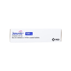 Thuốc Januvia 100mg điều trị đái tháo đường tuýp 2 (hộp 2 vỉ x 14 viên)