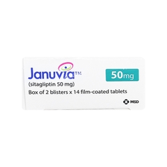 Thuốc Januvia 50mg điều trị đái tháo đường tuýp 2 (hộp 2 vỉ x 14 viên)