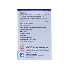 Viên nén Kimraso điều trị sỏi thận, sỏi mật, viêm bể thận (hộp 1 chai x 60 viên)
