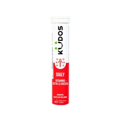 Viên sủi Kudos Daily Vitamins Plus Biotin & Ginseng bổ sung vitamin cho cơ thể (tuýp 20 viên)