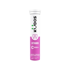 Viên sủi Kudos Vitamin C 1000mg hương dưa hấu hỗ trợ nâng cao sức đề kháng (tuýp 20 viên)