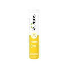 Viên sủi Kudos Vitamin C 1000mg hương chanh hỗ trợ tăng cường hệ thống miễn dịch (tuýp 20 viên)