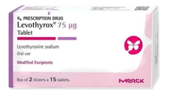 Thuốc Levothyrox 75µg điều trị bướu giáp đơn thuần lành tính (hộp 2 vỉ x 15 viên)
