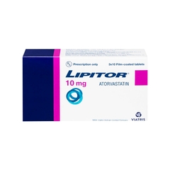 Thuốc Lipitor 10mg điều trị rối loạn mỡ máu (hộp 3 vỉ x 10 viên)