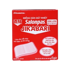 Miếng dán giữ nhiệt Salonpas Jikabari hỗ trợ làm ấm, giảm đau (hộp 8  miếng)