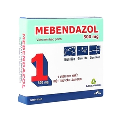 Viên nén Mebendazol Agimexpharm 500mg điều trị nhiễm giun (hộp 1 vỉ x 1 viên)