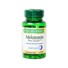 Viên uống Melatonin Nature's Bounty giúp điều hòa giấc ngủ, giảm căng thẳng (hộp 60 viên)