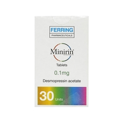 Thuốc Minirin 0.1mg điều trị đái tháo nhạt, tiểu đêm (hộp 1 lọ x 30 viên)