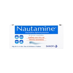 Thuốc Nautamine phòng ngừa và điều trị say tàu xe (hộp 20 vỉ x 4 viên)