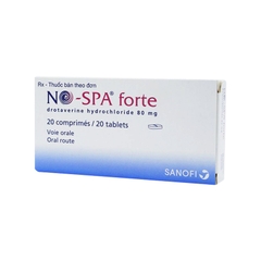 Thuốc No-Spa Forte 80mg điều trị co thắt cơ trơn tiêu hóa (hộp 2 vỉ x 10 viên)
