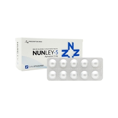 Thuốc Nunley-5 dự phòng nguy cơ đột quỵ và tắc mạch (hộp 6 vỉ x 10 viên)