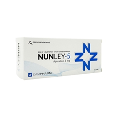 Thuốc Nunley-5 dự phòng nguy cơ đột quỵ và tắc mạch (hộp 6 vỉ x 10 viên)