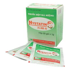Thuốc rơ miệng Nystatin 25.000IU F.T.Pharma  điều trị nhiễm nấm (hộp 20 gói x 1g)