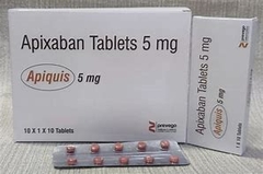 Thuốc Apixaban Tablets 5 mg dự phòng nguy cơ đột quỵ và tắc mạch hệ thống (hộp 1 chai x 30 viên)