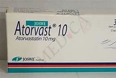 Thuốc Atovast 10 điều trị tăng mỡ máu (hộp 3 vỉ x 10 viên)