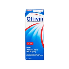 Thuốc xịt mũi Otrivin 0.1%  điều trị nghẹt mũi, sung huyết mũi (chai 10ml)