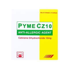 Thuốc Pyme Cz10 điều trị viêm mũi dị ứng, mày đay (hộp 10 vỉ x 10 viên)