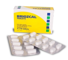 Thuốc Briozcal bổ sung canxi và vitamin D3, điều trị loãng xương (hộp 3 vỉ x 10 viên)