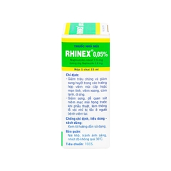 Thuốc nhỏ mũi Rhinex 0.05% giảm sung huyết, nghẹt mũi (chai 15ml)