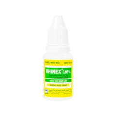 Thuốc nhỏ mũi Rhinex 0.05% giảm sung huyết, nghẹt mũi (chai 15ml)