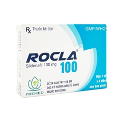 Thuốc Rocla 100 điều trị rối loạn cương dương (hộp 1 vỉ x 4 viên)