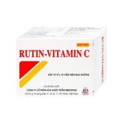 Thuốc Rutin-Vitamin C hỗ trợ điều trị các hội chứng chảy máu, xơ cứng (hộp 10 vỉ x 10 viên)
