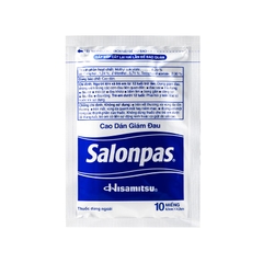 Cao dán Salonpas giảm đau vai, đau lưng, đau cơ (hộp 4 bao x 10 miếng)